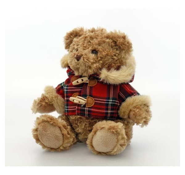 Keel Toys bjørn Hamish med rutete jakke 20 cm