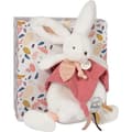 Miniatyrbild 1 av 4: Doudou et Compagnie - Kanin Täcke - 25 cm - Vit/Terrakotta Pompom Kanin - Presentidé - Happy Boho - Happy Doudou To You