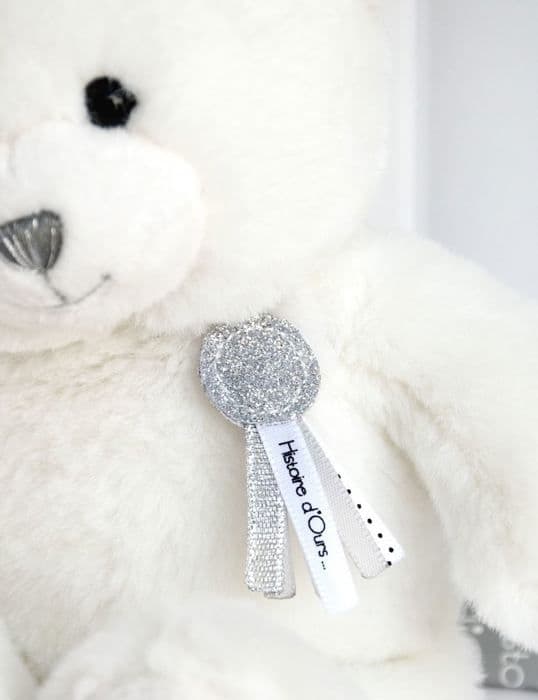 Teddybjörn Doudou et Compagnie Berlocker 24 cm Vit