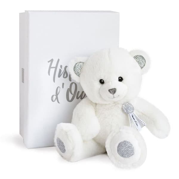Teddybjörn Doudou et Compagnie Berlocker 24 cm Vit