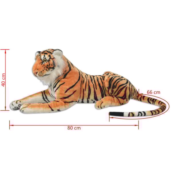 Tigerleksak plysch brun XXL
