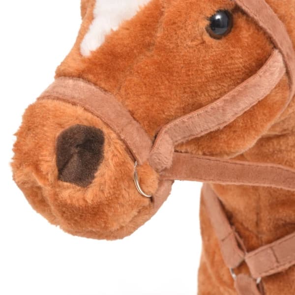 stående tøjdyr hest plysstof brun