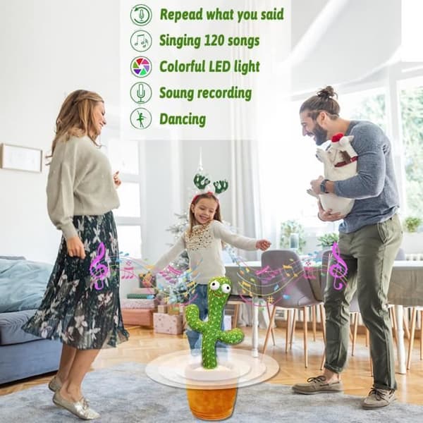 Dancing Cactus Plyschleksak - KAWAII - Blandat - Grönt och brunt - 3 år och uppåt