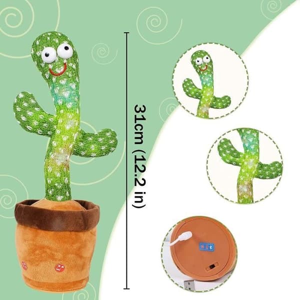 Dancing Cactus Plyschleksak - KAWAII - Blandat - Grönt och brunt - 3 år och uppåt
