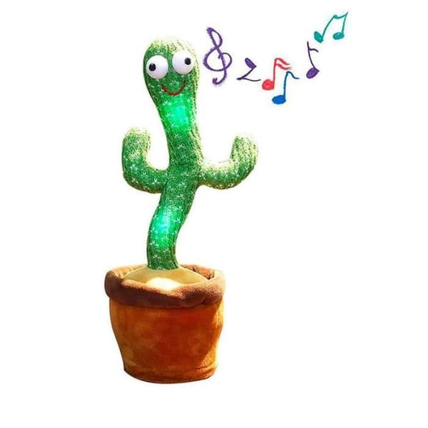 SHOP-STORY - CACTUS GRINGO: 35 cm Cactus Plyschleksak som dansar, sjunger och upprepar