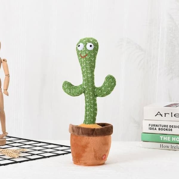 SHOP-STORY - CACTUS GRINGO: 35 cm Cactus Plyschleksak som dansar, sjunger och upprepar