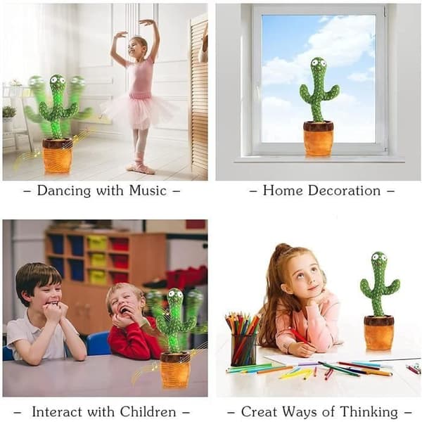 Dancing Cactus , Talking Cactus , Repeating Cactus med inspelnings- och uppspelningsfunktion, barndagspresent
