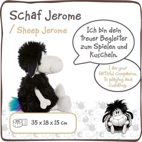 Nici Plyschleksak - 48252 - Jerome Får Plyschleksak 35 cm Svart