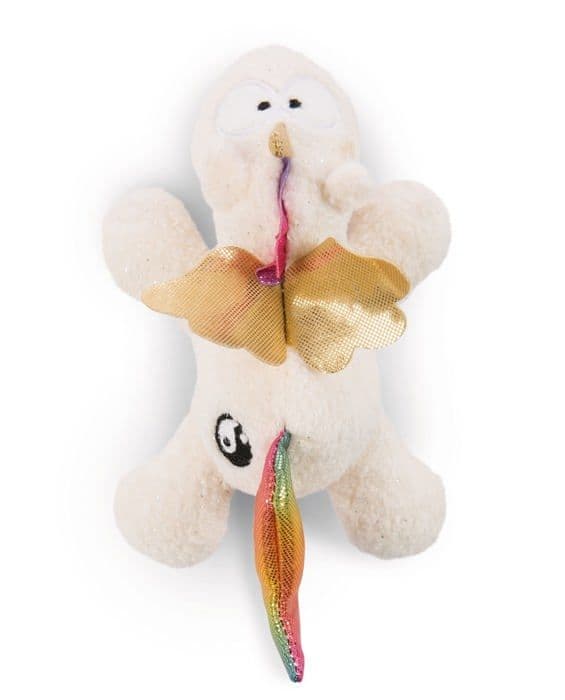 Nici Plyschleksak - 47373 - Unicorn Mag Rainbow Yang 12cm, Vit/Mångfärgad, Kuscheltier Magnet Einhorn