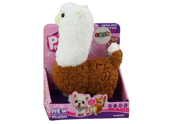 Lama Interactive Pet Brown Alpaca Walks Game 23 cm