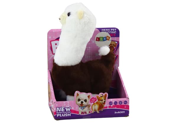 Interactive Pet Lama Alpaca Walking Game Brun 23 cm
