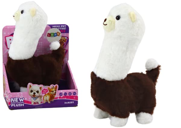 Interactive Pet Lama Alpaca Walking Game Brun 23 cm