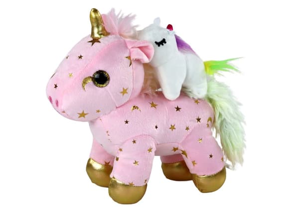 Unicorn Plys Sovende Dyr Vuggevise Pink Med Stjerner Sæt