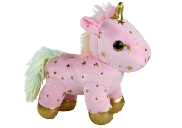 Unicorn Plys Sovende Dyr Vuggevise Pink Med Stjerner Sæt