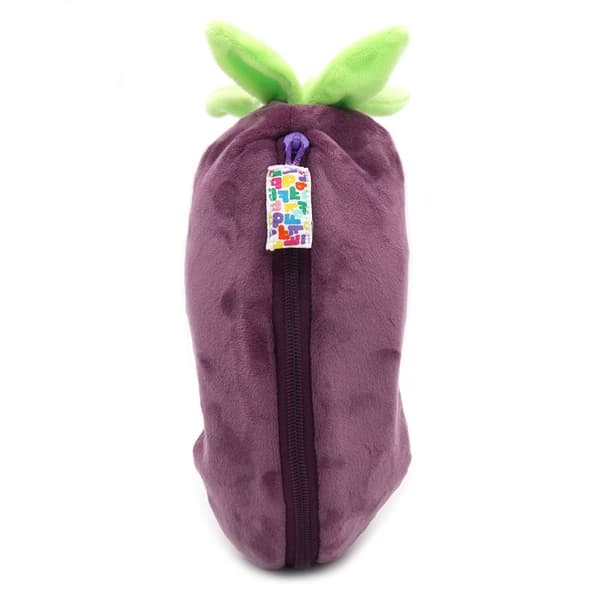 Plyschleksak - Les Déglingos - Flipetz Elephant Aubergine - 2 i 1 - Tvättbar - 13x10x24 cm