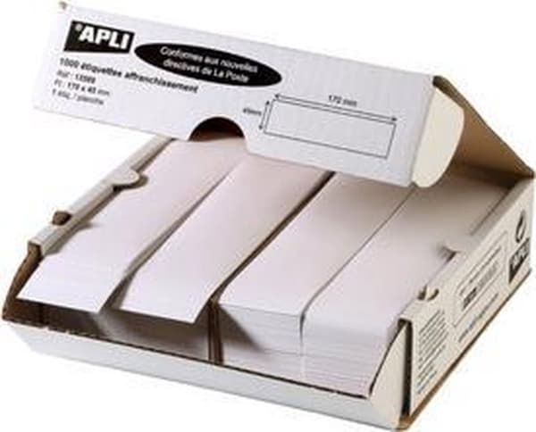 agipa frankeringsetikett, 170 x 45 mm, vit