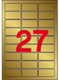 Miniatyrbild 2 av 3: Skrivaretiketter Apli 63,5 x 29,6 mm Guld 20 ark