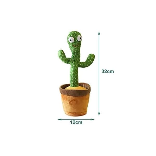 KAWAII Singing and Dancing Cactus Plyschleksak - 120 sånger - Hemtillbehör och present till barn
