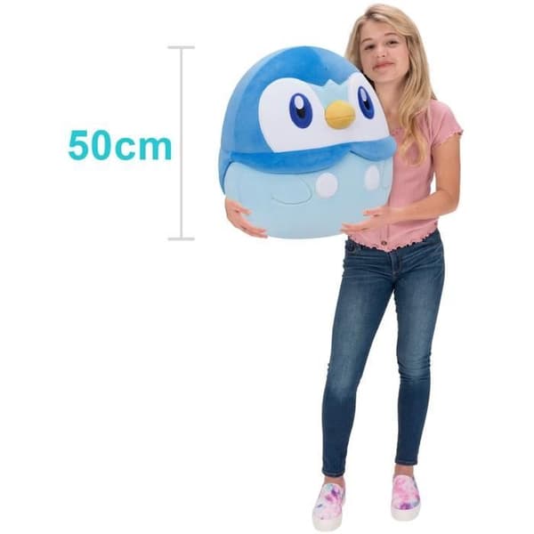 Plysch - BANDAI - Pokémon - Squishmallows 50 cm - Piplup - Stor ultramjuk plyschleksak - JWS00049