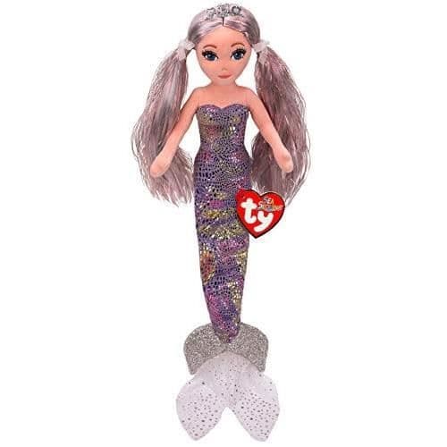 TY - SEA PALJETTER - PLATINUM SHINY MERMAID PLUSH, TY02605, MULTICO