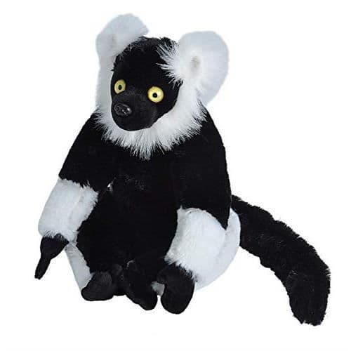 Plyschleksak - WILD REPUBIC - CK Plysch Vari Svart och Vit - Lemur - 30 cm - Extrem mjukhet