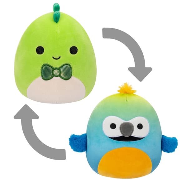 Squishmallows Flip a Mallow 13 cm, Danny the Dinosaur/Baptise the Macaw