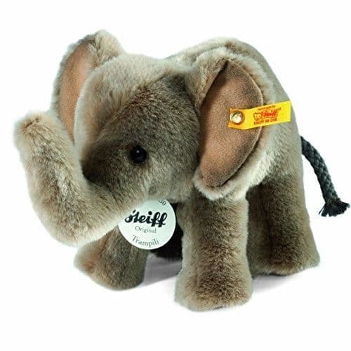 Trampili Elephant Plyschleksak - STEIFF - Grå - 18 cm - Kan tvättas i maskin