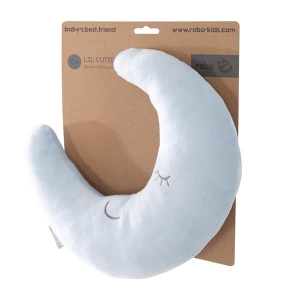 ROBA Style Plysch Moon Cushion - Ljusblå - För barn - Sömnhjälp och lek
