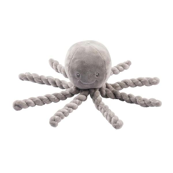 NATTOU Babytäcke Pieuvre Lapidou - 23 cm - 100% polyester - Grå