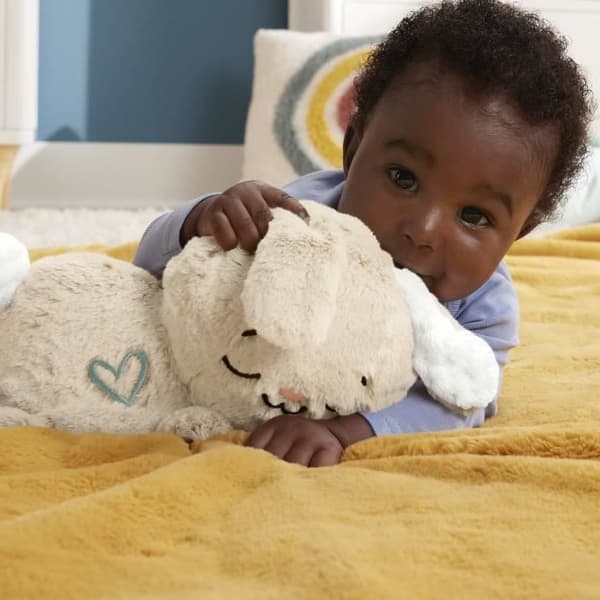 Fisher-Price-My Cuddly Rabbit - Nattlampa plysch - Leksak för tidig inlärning - HXG97