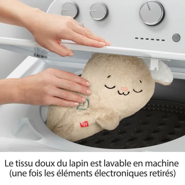 Fisher-Price-My Cuddly Rabbit - Nattlampa plysch - Leksak för tidig inlärning - HXG97