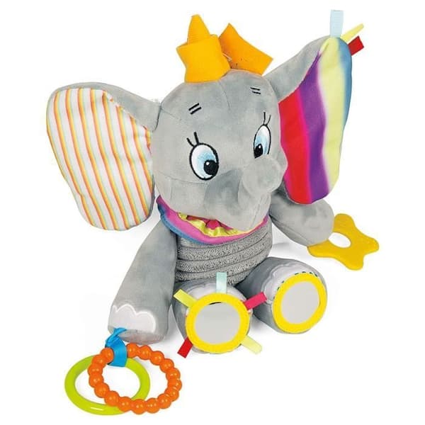 CLEMENTONI Disney Baby - Dumbo First Activities Soft Toy - Early Learning Game