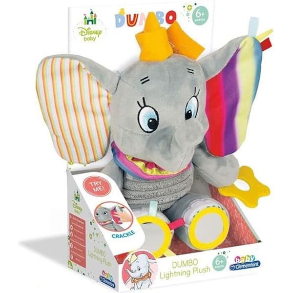 CLEMENTONI Disney Baby - Dumbo First Activities Soft Toy - Early Learning Game