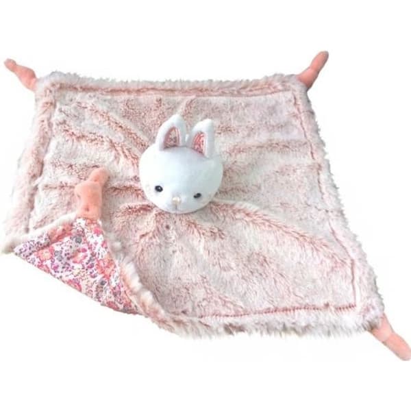 Lapinou fyrkantigt täcke - DOMIVA - Rosa - Nappklämma - 28cm