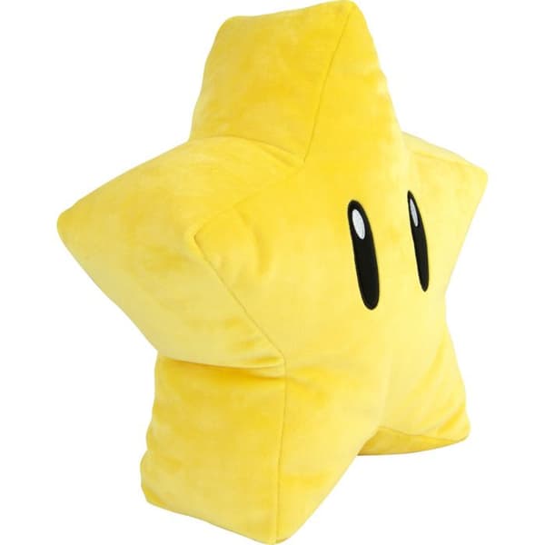 Mocchi-Mocchi Point Mega Super Star Plyschleksak 30 cm - TOMY - Super Mario - Vit - Gul - Inredning