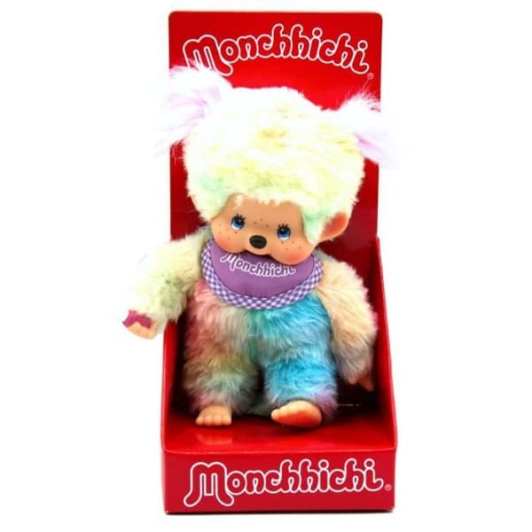 Batikstil för flickor | 20 cm | Kiki | Monchhichi docka | med lila haklapp
