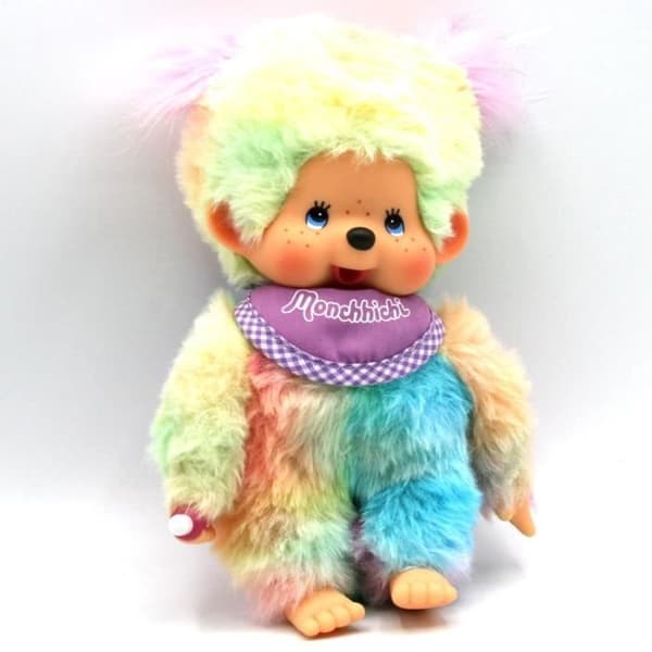 Batikstil för flickor | 20 cm | Kiki | Monchhichi docka | med lila haklapp