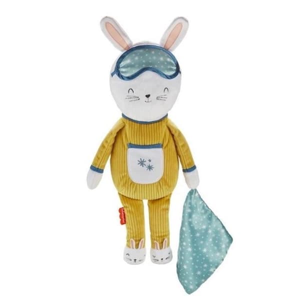 Fisher-Price - Lapinou Compagnon Dodo - Mjukleksak för kanin med musik och nattlampa - 18 månader och +