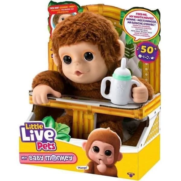 My Baby Monkey - ÄLGEKAKAR - LITTLE LIVE DET - Interaktiv apa med tillbehör