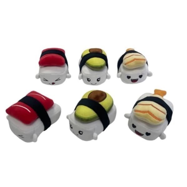 Kudde - Sushi Kudde Innehåller 6 Mini Plyschleksaker