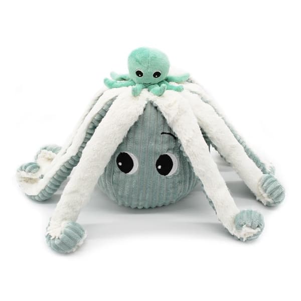 Les Déglingos - Plysch Ptipotos Octopus mint Filou - GLOBE TROTOYS