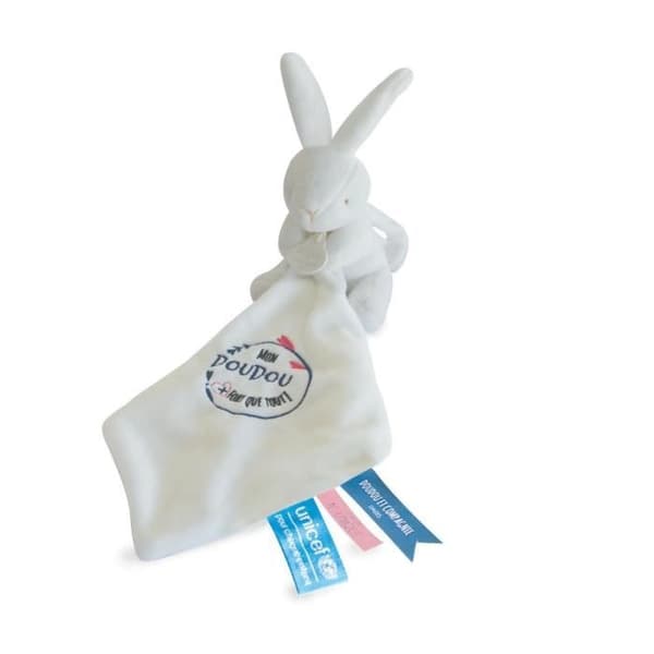 Plysch + väska Doudou &amp; company My Doudou Stronger Than Everything - vit - 0/17 cm