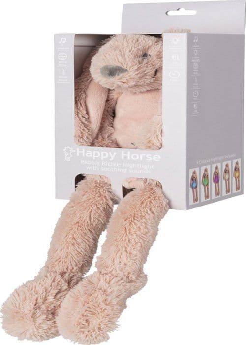 Nattlampa - Happy Horse - Richie - Rosa - 38 cm - Uppladdningsbar - Lugnande ljud