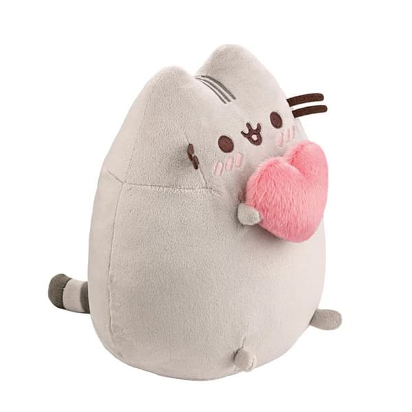 Plush-mascot - Pusheen - 24 cm - Pastell mjukhet - Broderade detaljer - Hjärta i tassarna