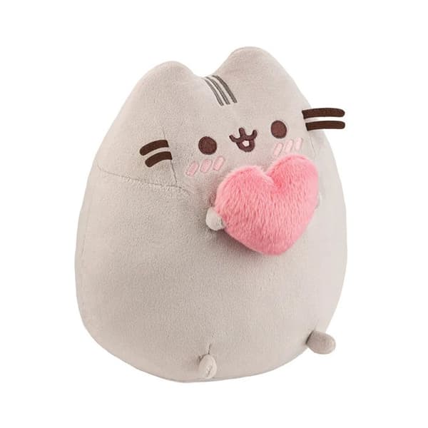 Plush-mascot - Pusheen - 24 cm - Pastell mjukhet - Broderade detaljer - Hjärta i tassarna