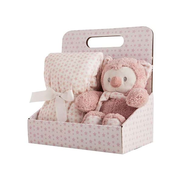 Creaciones Llopis Kaksinaamainen Mies Box Teddy 75 X75+buho 25 Cm Pinkki