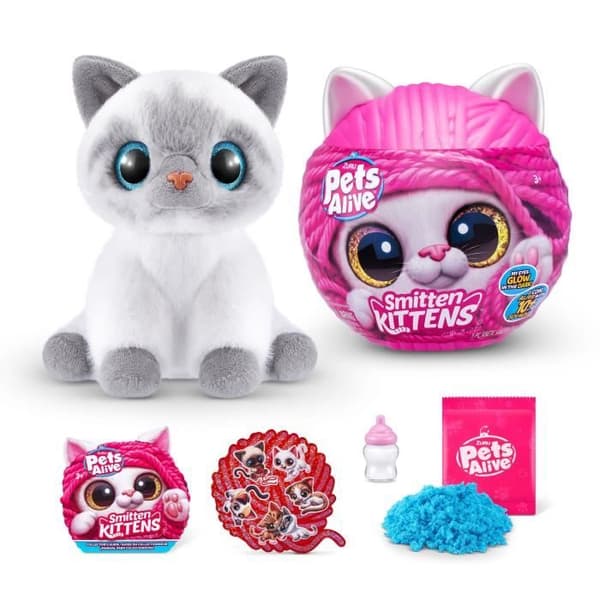 Interaktiva plyschleksaker - ZURU - Smitten Kittens S1 - 8 kattungar att samla in med ljud och flaska