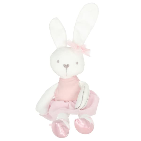 Plysch kaninmaskot i rosa klänning, 42 cm
