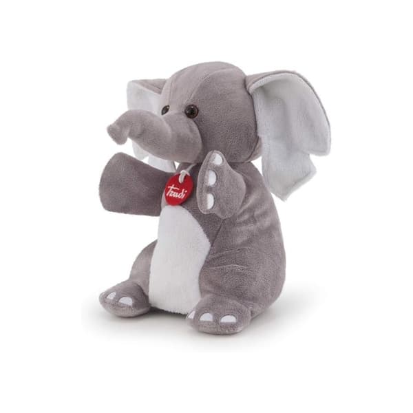 Plyschleksak - TRUDI - Plyschelefantdocka - 28 cm - Grå