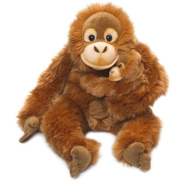 Orangutang mamma plysch med baby - WWF - 15191007 - 25 cm